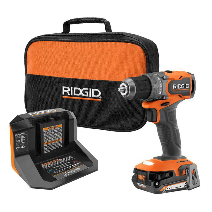 Open Box - 18V SubCompact Brushless Cordless Drill/Driver Kit with 2 Ah Battery and Charger RIDGIDBullseye Deals