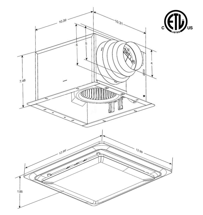 Open Box - Aero Pure ABF110L5SN - Exhaust Fan Fans