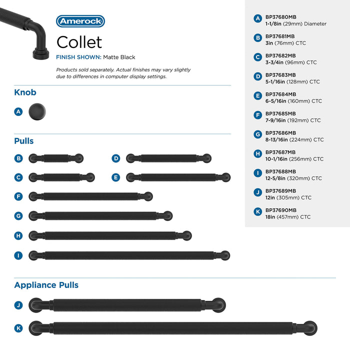 Open Box - Amerock BP37689MB - Pulls Cabinet Hardware