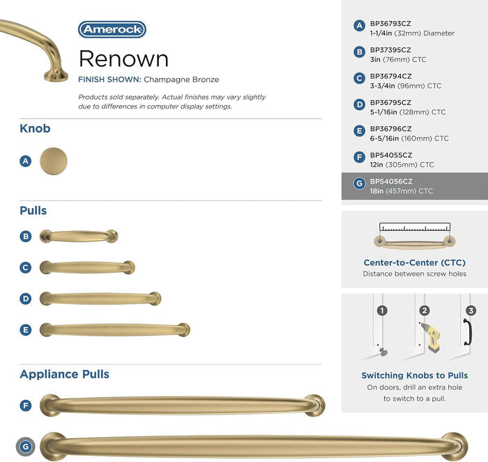 Open Box - Amerock BP54056CZ - Pulls Cabinet Hardware