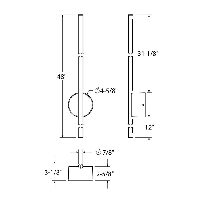 Open Box - DALS Lighting RWS48-CC-BK - Wall Sconces Outdoor Lighting