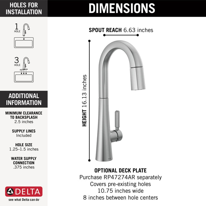 Open Box - Delta 9991-AR-PR-DST - Bar Faucet