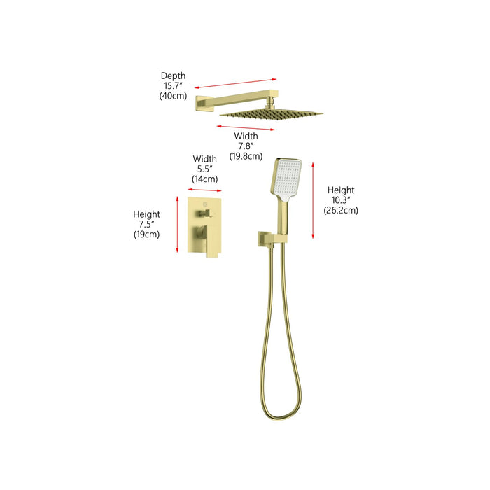 Open Box - Elegant Lighting FAS-9003BGD - Shower Only Showers