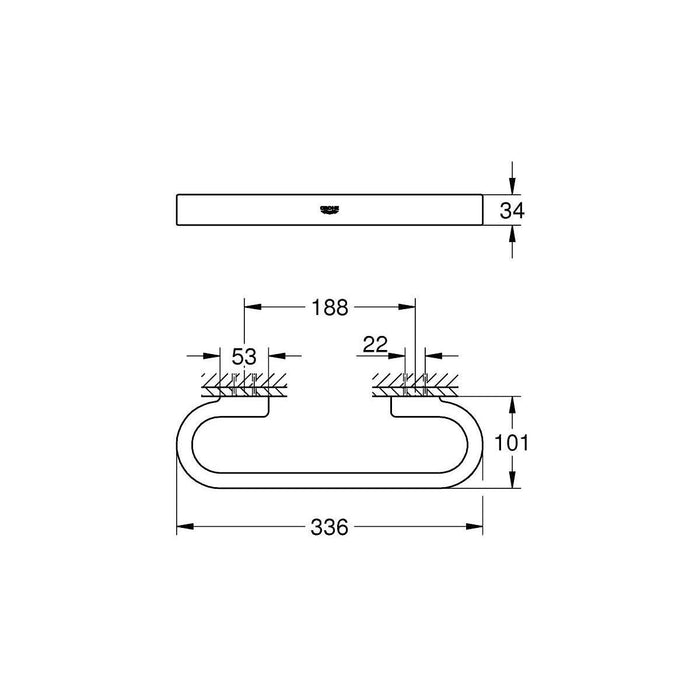 Open Box - Grohe 41064GN0 - Grab Bar Accessory