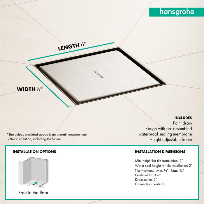 Open Box - Hansgrohe 56134801 - Shower Drains Showers