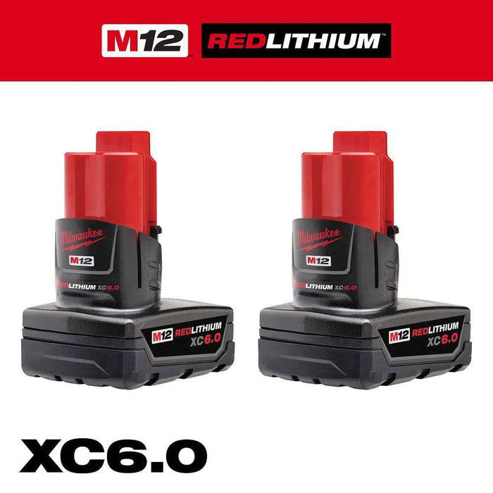 Open Box - M12 12V Lithium-Ion XC Extended Capacity Battery Pack 6. 0Ah (2-Pack) MilwaukeeBullseye Deals
