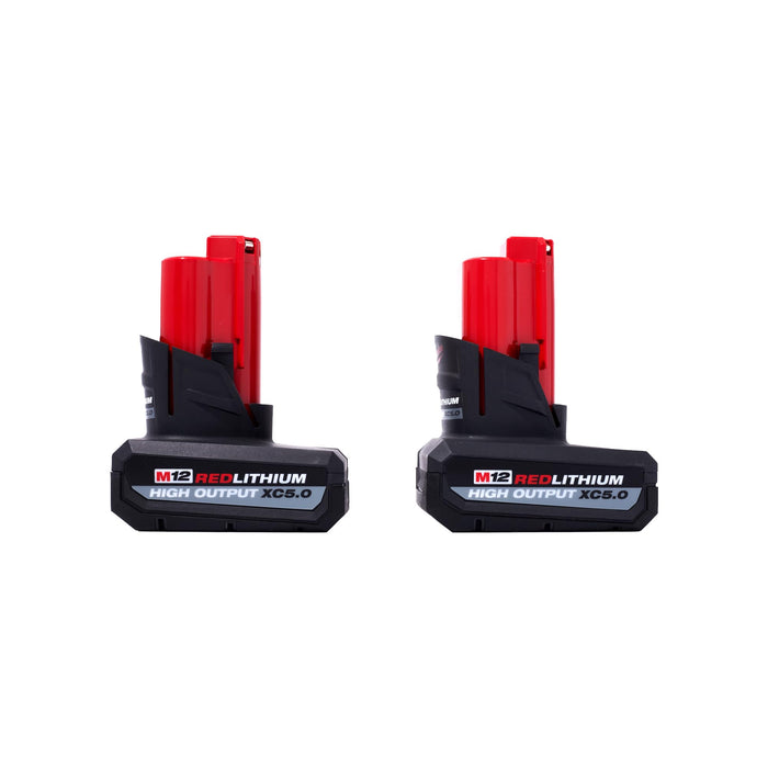 Open Box -  M12 12V Lithium-Ion XC High Output 5.0 Ah Battery Pack (2-Pack) Starter Kit with Charger