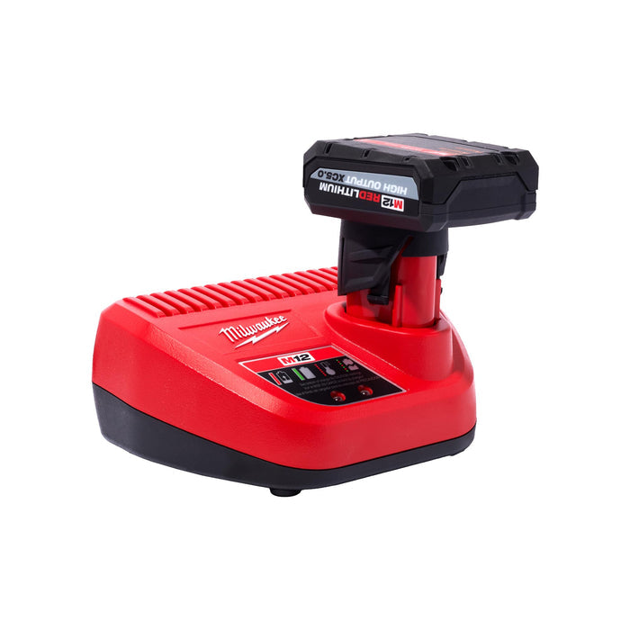 Open Box -  M12 12V Lithium-Ion XC High Output 5.0 Ah Battery Pack (2-Pack) Starter Kit with Charger
