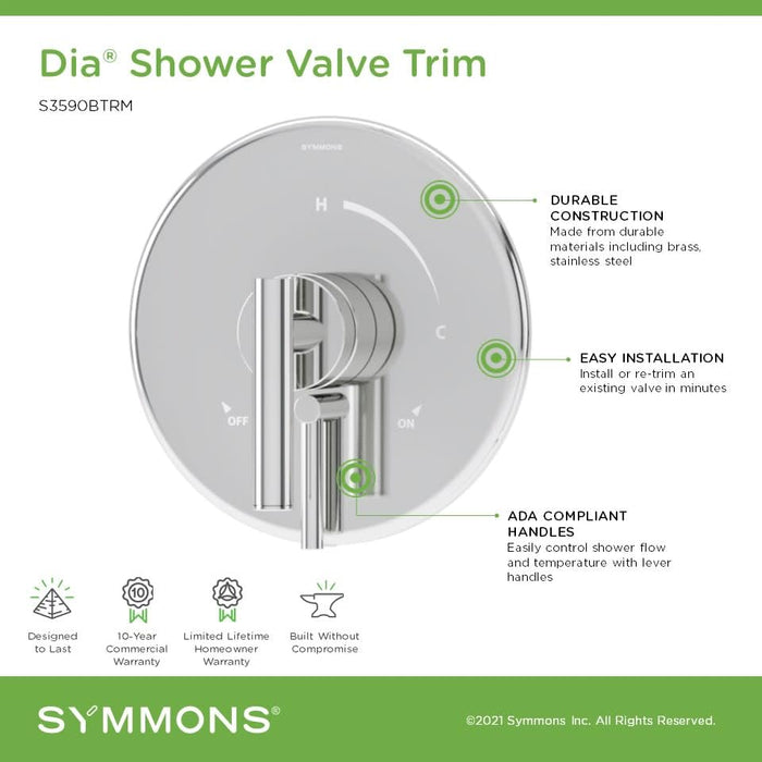 Open Box - Symmons S3590BTRM - Volume Control Trims Showers
