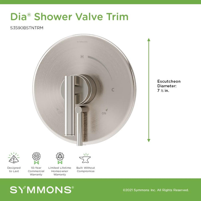 Open Box - Symmons S3590BTRM - Volume Control Trims Showers
