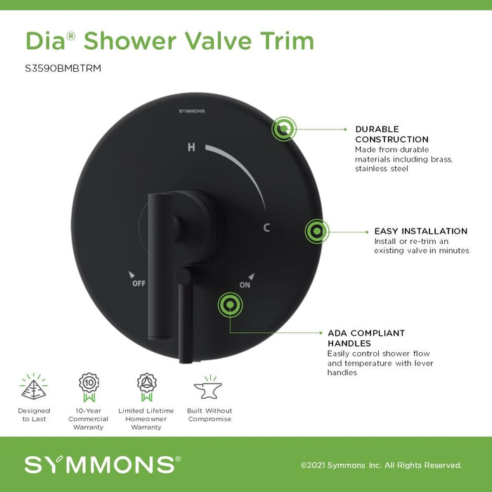 Open Box - Symmons S3590BTRM - Volume Control Trims Showers