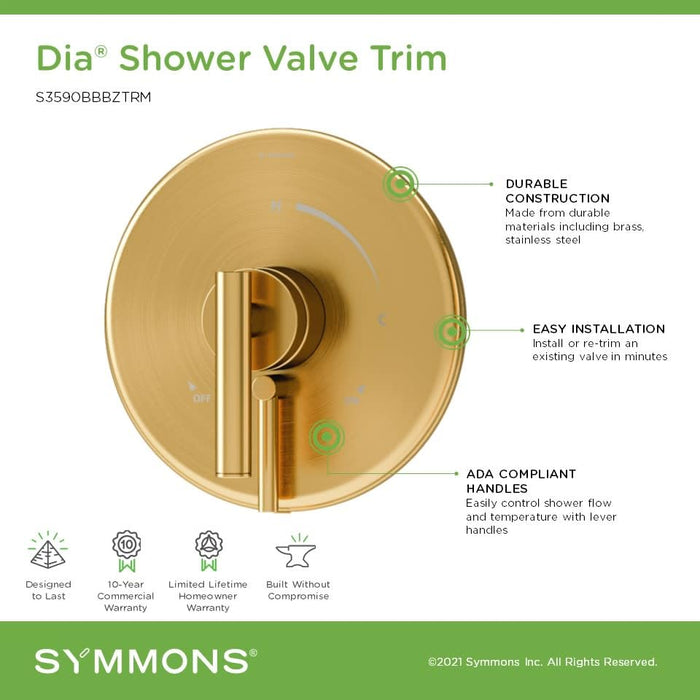 Open Box - Symmons S3590BTRM - Volume Control Trims Showers