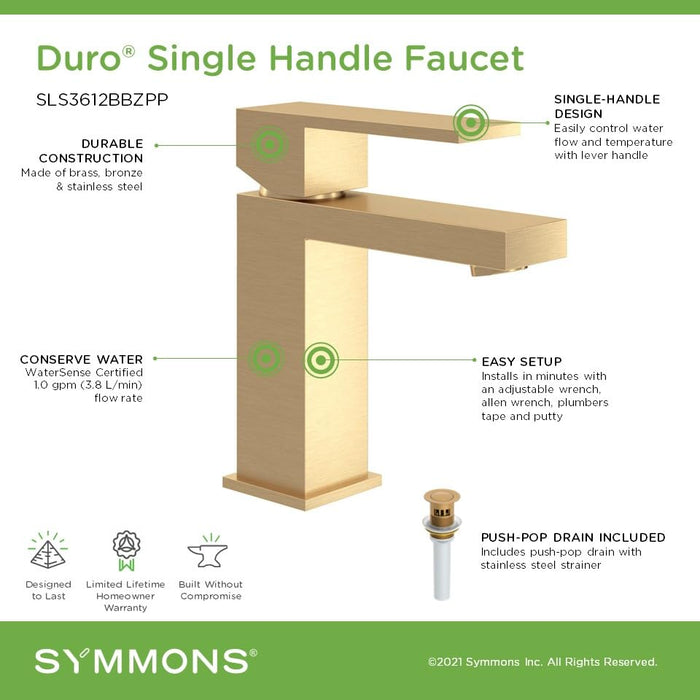 Open Box - Symmons SLS3612BBZPP - Bathroom Sink Faucets Faucet