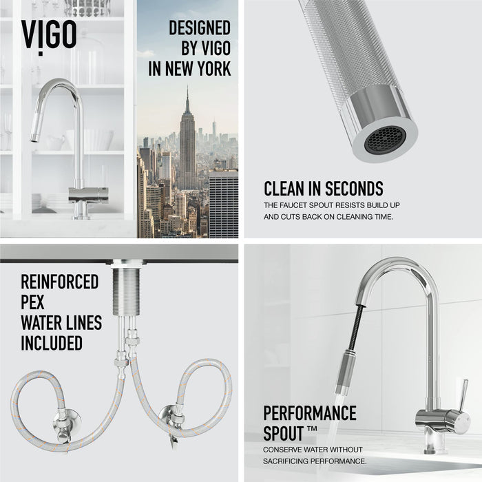 Open Box - Vigo VG02008MBS - Kitchen Faucet
